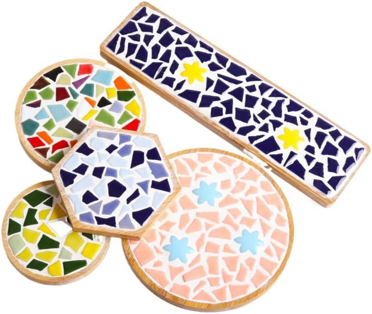 1.1LB Irregular Ceramics Mosaic Tiles, Mosaic Pieces Stones for DIY Mosaic Making Craft Hobby Arts Home Wall Decoration (Yellow)
