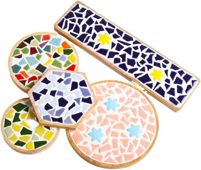 1.1LB Irregular Ceramics Mosaic Tiles, Mosaic Pieces Stones for DIY Mosaic Making Craft Hobby Arts Home Wall Decoration (Yellow)