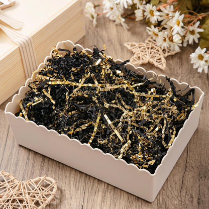 2 LB Crinkle Paper Filler Yellow Shredded Paper for Gift Box | Gift Basket Bag Filler - Grass Cushion Stuffing for Christmas Holiday Gift Wrapping Crinkle Cut Paper Shred Filler