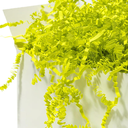 2 LB Crinkle Paper Filler Yellow Shredded Paper for Gift Box | Gift Basket Bag Filler - Grass Cushion Stuffing for Christmas Holiday Gift Wrapping Crinkle Cut Paper Shred Filler