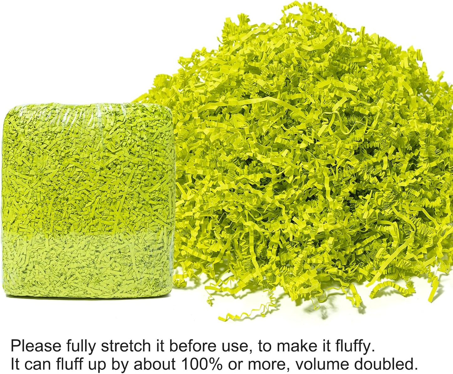 2 LB Crinkle Paper Filler Yellow Shredded Paper for Gift Box | Gift Basket Bag Filler - Grass Cushion Stuffing for Christmas Holiday Gift Wrapping Crinkle Cut Paper Shred Filler