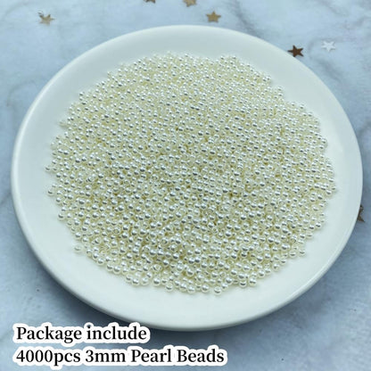1000 Pcs Pearl Craft Beads - Loose Pearls, 6mm Round Spacer Beads for Earring, Bracelet, Necklace, Key Chains, Jewelry DIY Craft Making, Decoration and Vase Filler (6mm, Gold Yellow)