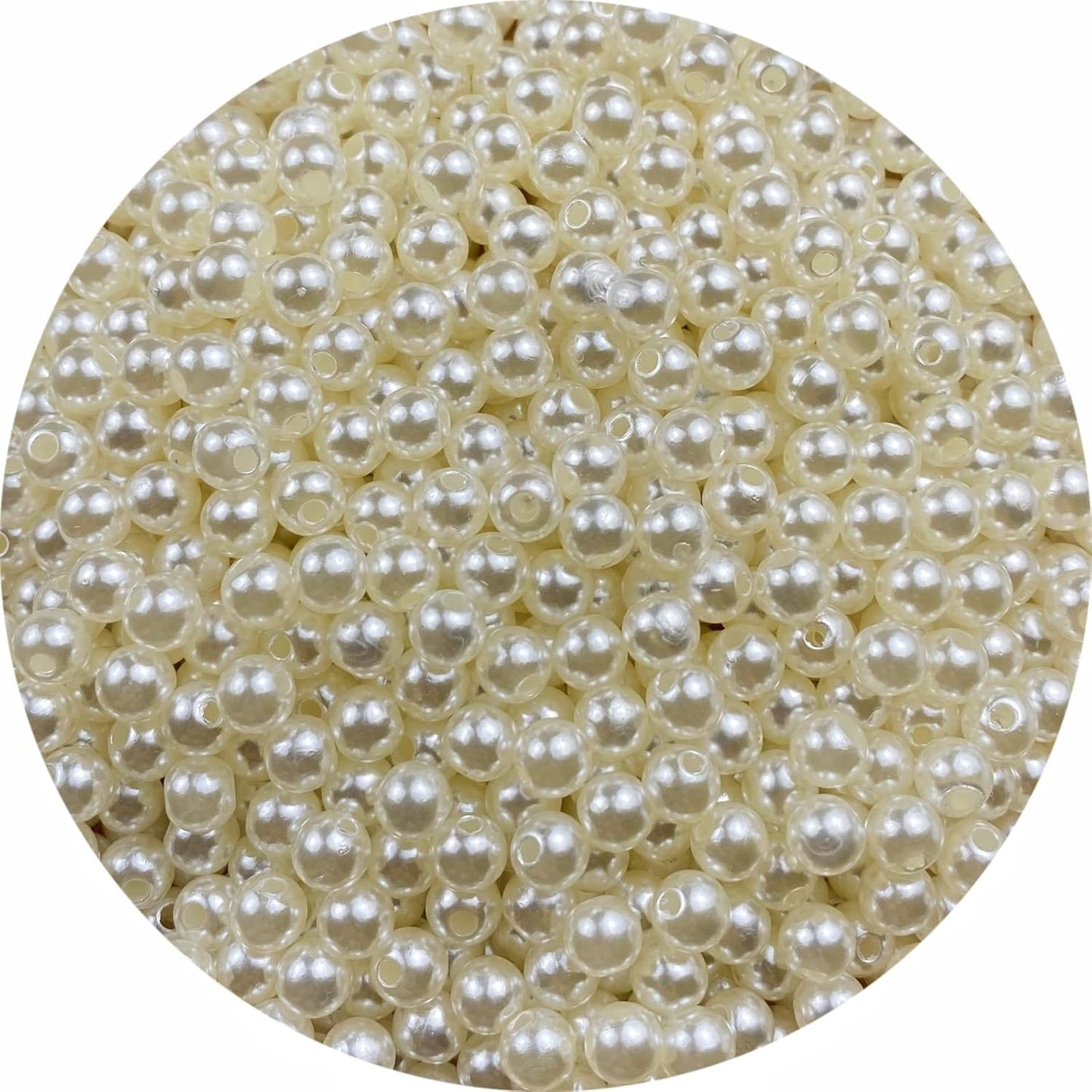 1000 Pcs Pearl Craft Beads - Loose Pearls, 6mm Round Spacer Beads for Earring, Bracelet, Necklace, Key Chains, Jewelry DIY Craft Making, Decoration and Vase Filler (6mm, Gold Yellow)