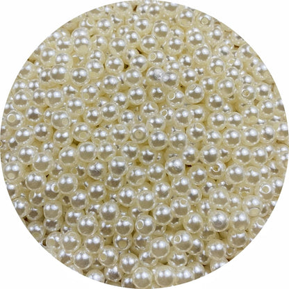 1000 Pcs Pearl Craft Beads - Loose Pearls, 6mm Round Spacer Beads for Earring, Bracelet, Necklace, Key Chains, Jewelry DIY Craft Making, Decoration and Vase Filler (6mm, Gold Yellow)