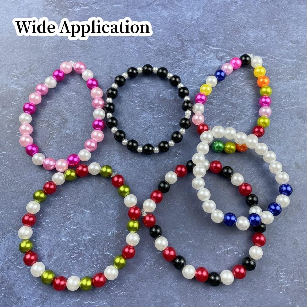 1000 Pcs Pearl Craft Beads - Loose Pearls, 6mm Round Spacer Beads for Earring, Bracelet, Necklace, Key Chains, Jewelry DIY Craft Making, Decoration and Vase Filler (6mm, Gold Yellow)