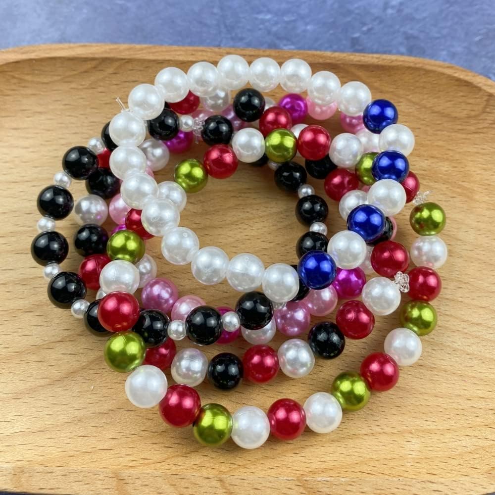 1000 Pcs Pearl Craft Beads - Loose Pearls, 6mm Round Spacer Beads for Earring, Bracelet, Necklace, Key Chains, Jewelry DIY Craft Making, Decoration and Vase Filler (6mm, Gold Yellow)
