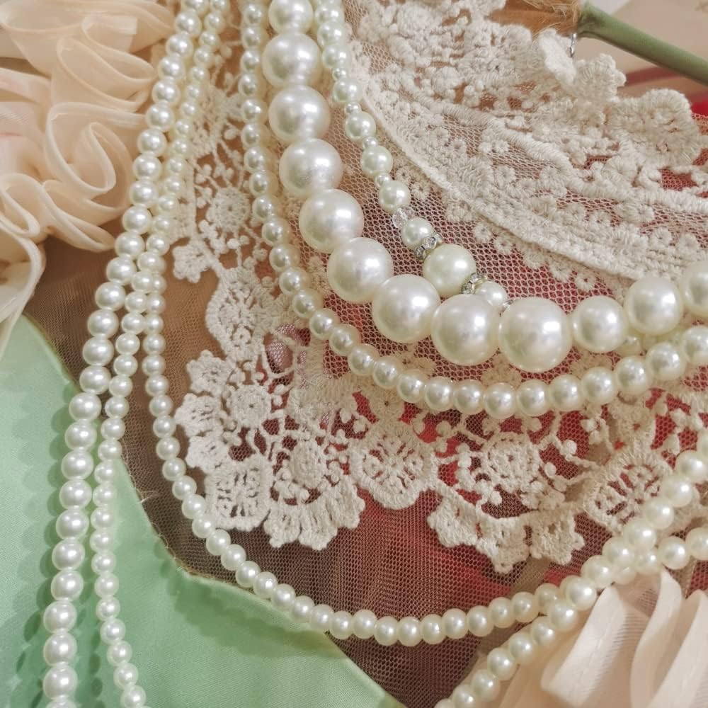 1000 Pcs Pearl Craft Beads - Loose Pearls, 6mm Round Spacer Beads for Earring, Bracelet, Necklace, Key Chains, Jewelry DIY Craft Making, Decoration and Vase Filler (6mm, Gold Yellow)