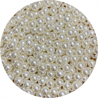 1000 Pcs Pearl Craft Beads - Loose Pearls, 6mm Round Spacer Beads for Earring, Bracelet, Necklace, Key Chains, Jewelry DIY Craft Making, Decoration and Vase Filler (6mm, Gold Yellow)