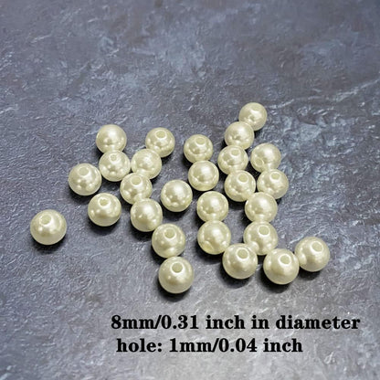 1000 Pcs Pearl Craft Beads - Loose Pearls, 6mm Round Spacer Beads for Earring, Bracelet, Necklace, Key Chains, Jewelry DIY Craft Making, Decoration and Vase Filler (6mm, Gold Yellow)