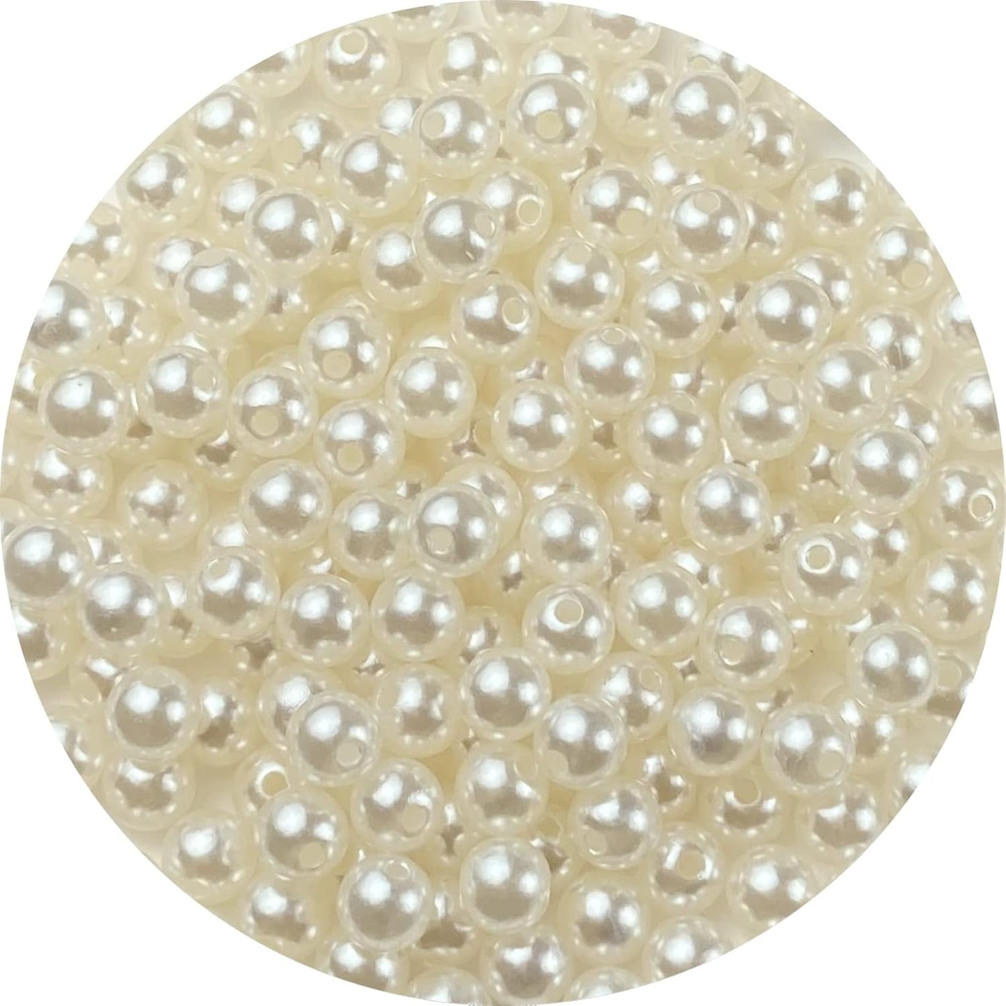 1000 Pcs Pearl Craft Beads - Loose Pearls, 6mm Round Spacer Beads for Earring, Bracelet, Necklace, Key Chains, Jewelry DIY Craft Making, Decoration and Vase Filler (6mm, Gold Yellow)