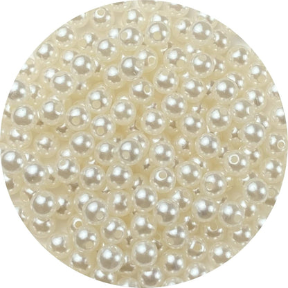 1000 Pcs Pearl Craft Beads - Loose Pearls, 6mm Round Spacer Beads for Earring, Bracelet, Necklace, Key Chains, Jewelry DIY Craft Making, Decoration and Vase Filler (6mm, Gold Yellow)