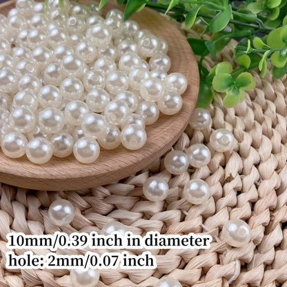 1000 Pcs Pearl Craft Beads - Loose Pearls, 6mm Round Spacer Beads for Earring, Bracelet, Necklace, Key Chains, Jewelry DIY Craft Making, Decoration and Vase Filler (6mm, Gold Yellow)