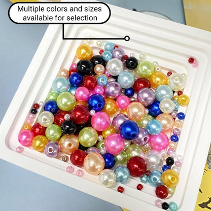 1000 Pcs Pearl Craft Beads - Loose Pearls, 6mm Round Spacer Beads for Earring, Bracelet, Necklace, Key Chains, Jewelry DIY Craft Making, Decoration and Vase Filler (6mm, Gold Yellow)