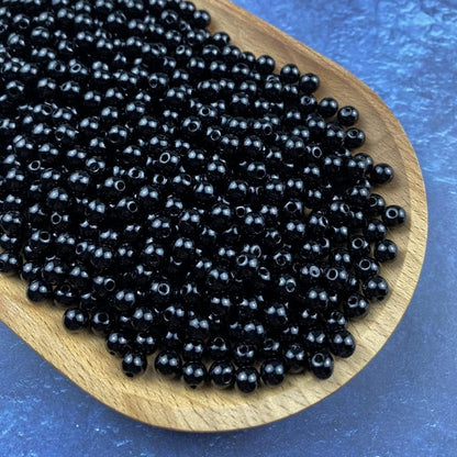 1000 Pcs Pearl Craft Beads - Loose Pearls, 6mm Round Spacer Beads for Earring, Bracelet, Necklace, Key Chains, Jewelry DIY Craft Making, Decoration and Vase Filler (6mm, Gold Yellow)