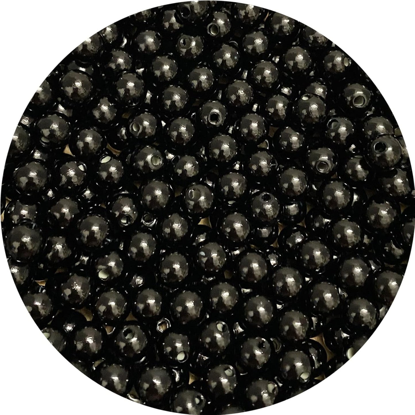 1000 Pcs Pearl Craft Beads - Loose Pearls, 6mm Round Spacer Beads for Earring, Bracelet, Necklace, Key Chains, Jewelry DIY Craft Making, Decoration and Vase Filler (6mm, Gold Yellow)