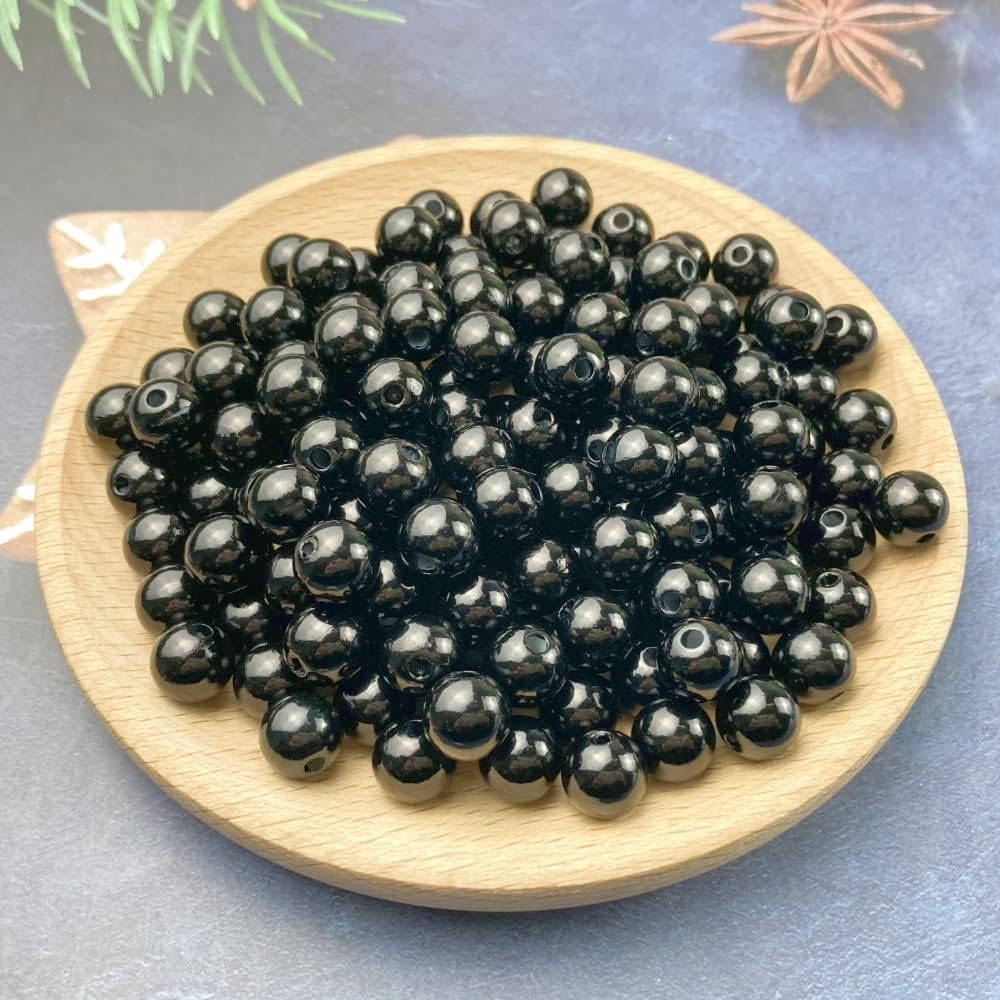 1000 Pcs Pearl Craft Beads - Loose Pearls, 6mm Round Spacer Beads for Earring, Bracelet, Necklace, Key Chains, Jewelry DIY Craft Making, Decoration and Vase Filler (6mm, Gold Yellow)