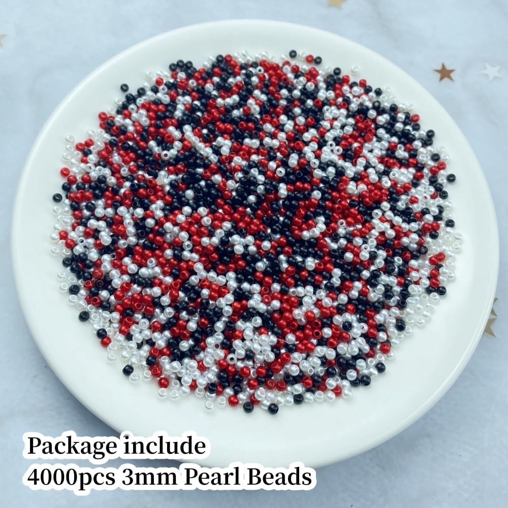 1000 Pcs Pearl Craft Beads - Loose Pearls, 6mm Round Spacer Beads for Earring, Bracelet, Necklace, Key Chains, Jewelry DIY Craft Making, Decoration and Vase Filler (6mm, Gold Yellow)