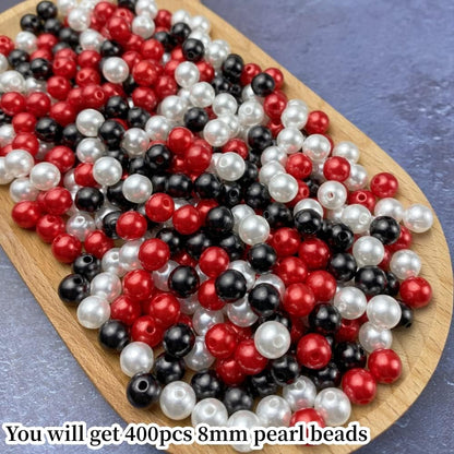 1000 Pcs Pearl Craft Beads - Loose Pearls, 6mm Round Spacer Beads for Earring, Bracelet, Necklace, Key Chains, Jewelry DIY Craft Making, Decoration and Vase Filler (6mm, Gold Yellow)