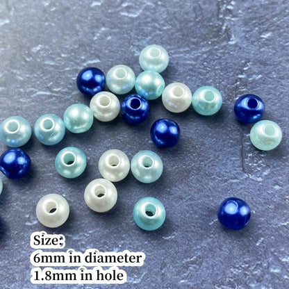 1000 Pcs Pearl Craft Beads - Loose Pearls, 6mm Round Spacer Beads for Earring, Bracelet, Necklace, Key Chains, Jewelry DIY Craft Making, Decoration and Vase Filler (6mm, Gold Yellow)