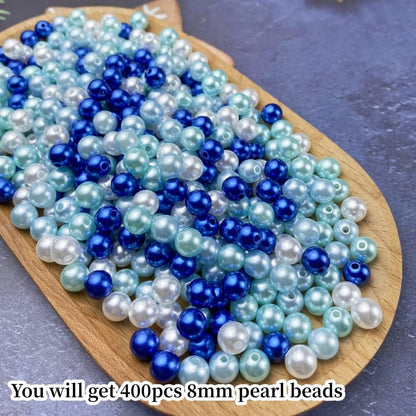 1000 Pcs Pearl Craft Beads - Loose Pearls, 6mm Round Spacer Beads for Earring, Bracelet, Necklace, Key Chains, Jewelry DIY Craft Making, Decoration and Vase Filler (6mm, Gold Yellow)