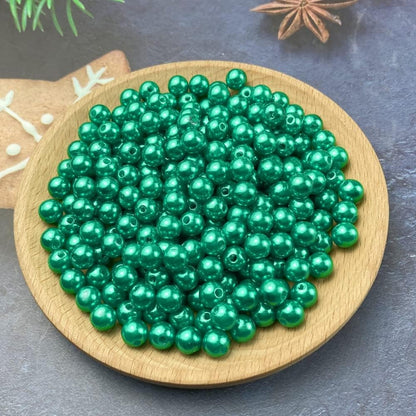 1000 Pcs Pearl Craft Beads - Loose Pearls, 6mm Round Spacer Beads for Earring, Bracelet, Necklace, Key Chains, Jewelry DIY Craft Making, Decoration and Vase Filler (6mm, Gold Yellow)