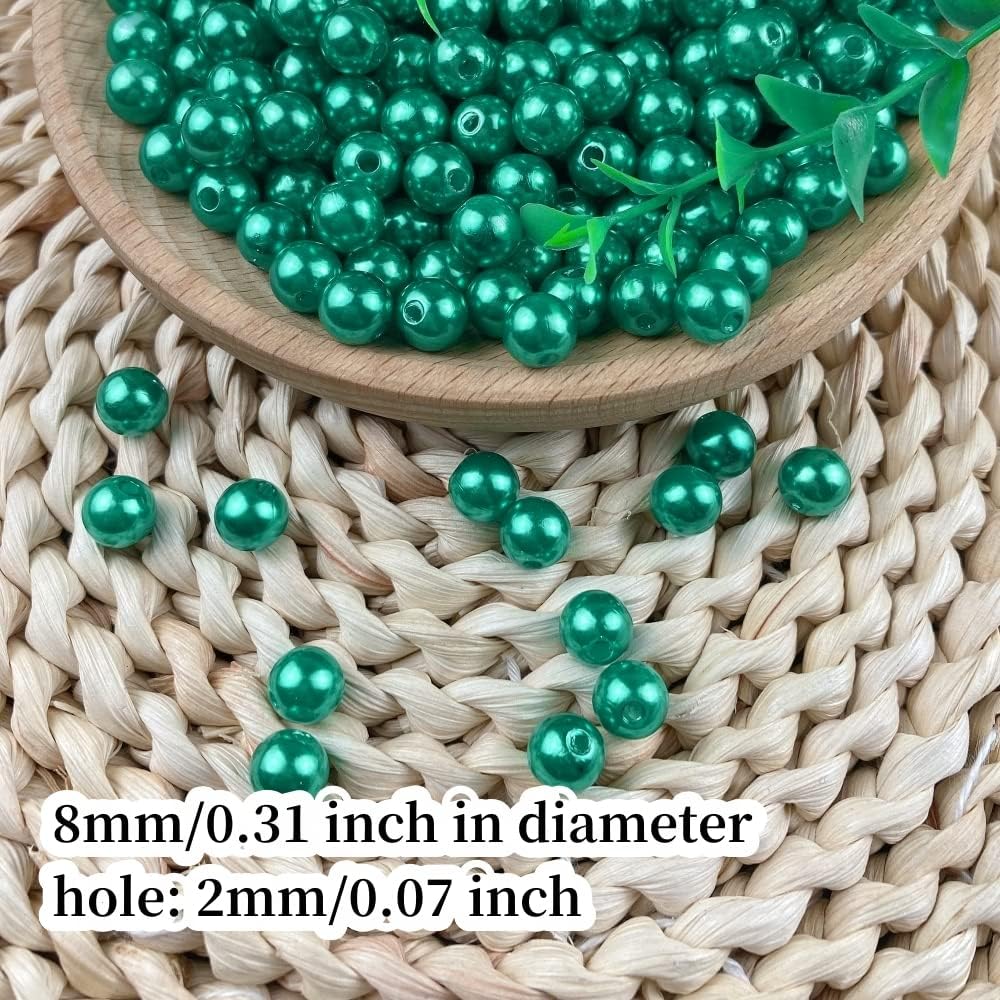 1000 Pcs Pearl Craft Beads - Loose Pearls, 6mm Round Spacer Beads for Earring, Bracelet, Necklace, Key Chains, Jewelry DIY Craft Making, Decoration and Vase Filler (6mm, Gold Yellow)