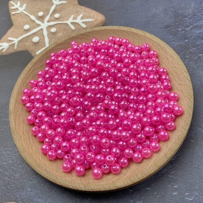 1000 Pcs Pearl Craft Beads - Loose Pearls, 6mm Round Spacer Beads for Earring, Bracelet, Necklace, Key Chains, Jewelry DIY Craft Making, Decoration and Vase Filler (6mm, Gold Yellow)