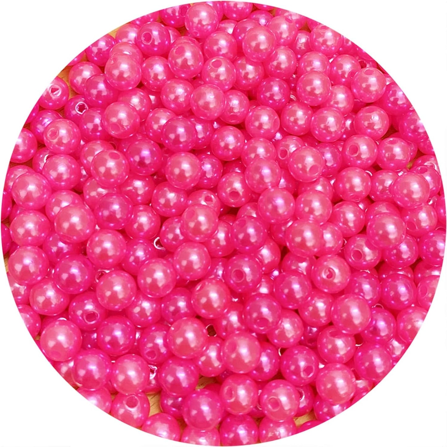 1000 Pcs Pearl Craft Beads - Loose Pearls, 6mm Round Spacer Beads for Earring, Bracelet, Necklace, Key Chains, Jewelry DIY Craft Making, Decoration and Vase Filler (6mm, Gold Yellow)