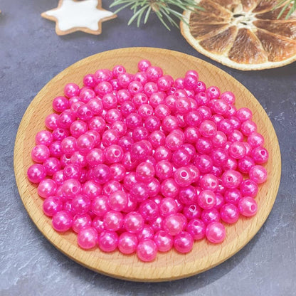 1000 Pcs Pearl Craft Beads - Loose Pearls, 6mm Round Spacer Beads for Earring, Bracelet, Necklace, Key Chains, Jewelry DIY Craft Making, Decoration and Vase Filler (6mm, Gold Yellow)