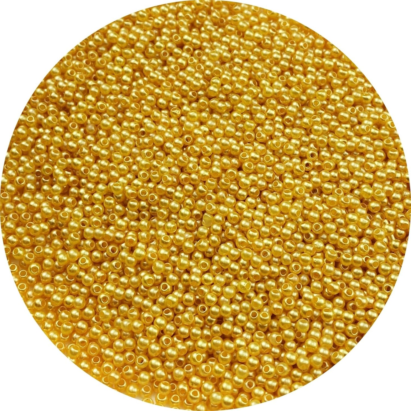 1000 Pcs Pearl Craft Beads - Loose Pearls, 6mm Round Spacer Beads for Earring, Bracelet, Necklace, Key Chains, Jewelry DIY Craft Making, Decoration and Vase Filler (6mm, Gold Yellow)