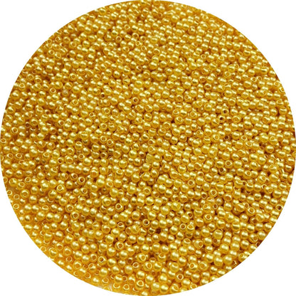 1000 Pcs Pearl Craft Beads - Loose Pearls, 6mm Round Spacer Beads for Earring, Bracelet, Necklace, Key Chains, Jewelry DIY Craft Making, Decoration and Vase Filler (6mm, Gold Yellow)