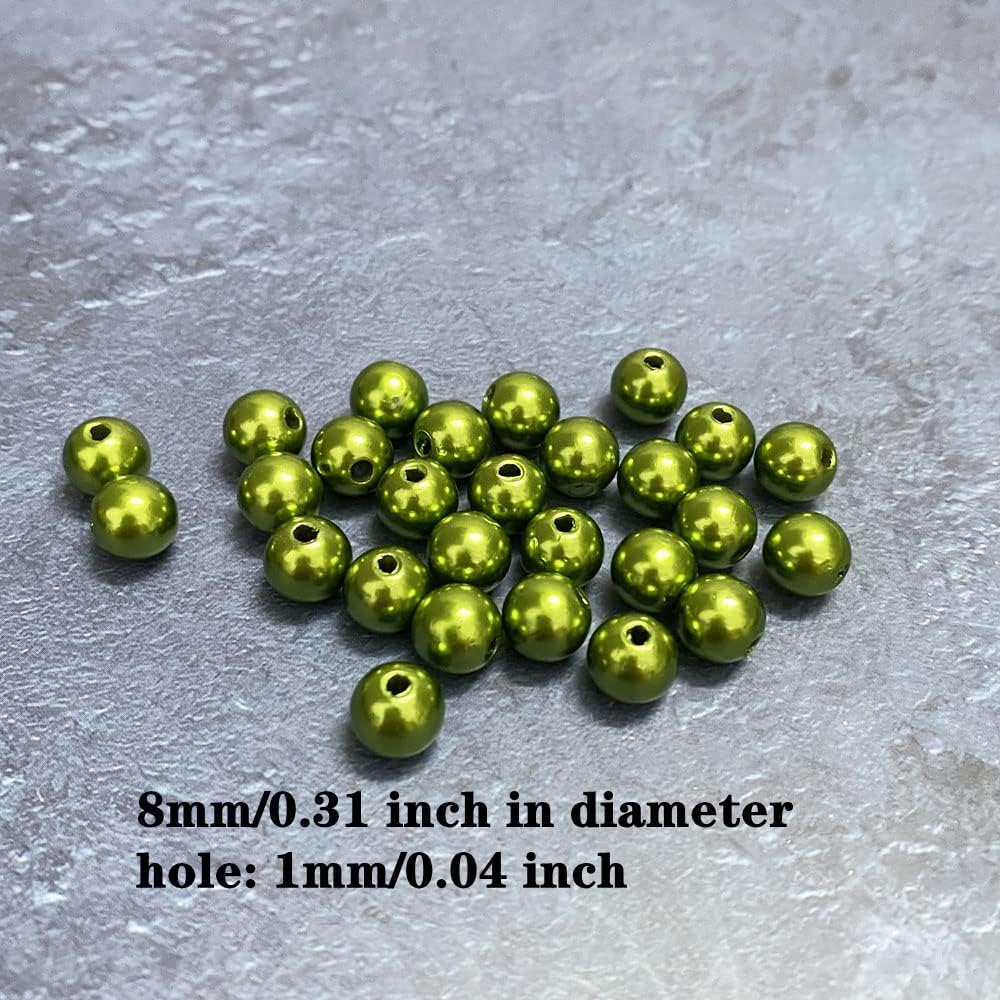1000 Pcs Pearl Craft Beads - Loose Pearls, 6mm Round Spacer Beads for Earring, Bracelet, Necklace, Key Chains, Jewelry DIY Craft Making, Decoration and Vase Filler (6mm, Gold Yellow)