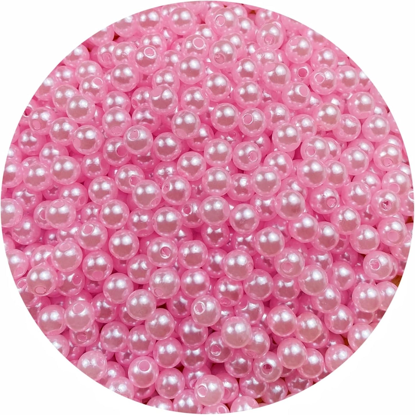 1000 Pcs Pearl Craft Beads - Loose Pearls, 6mm Round Spacer Beads for Earring, Bracelet, Necklace, Key Chains, Jewelry DIY Craft Making, Decoration and Vase Filler (6mm, Gold Yellow)