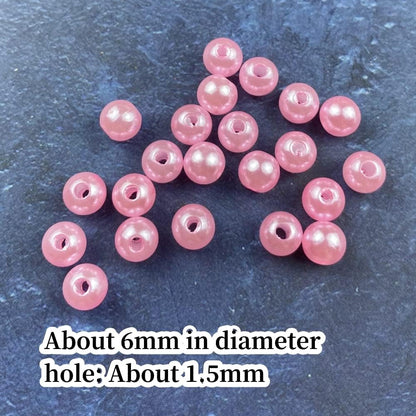 1000 Pcs Pearl Craft Beads - Loose Pearls, 6mm Round Spacer Beads for Earring, Bracelet, Necklace, Key Chains, Jewelry DIY Craft Making, Decoration and Vase Filler (6mm, Gold Yellow)