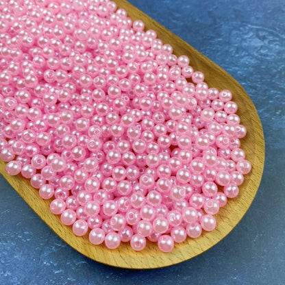 1000 Pcs Pearl Craft Beads - Loose Pearls, 6mm Round Spacer Beads for Earring, Bracelet, Necklace, Key Chains, Jewelry DIY Craft Making, Decoration and Vase Filler (6mm, Gold Yellow)