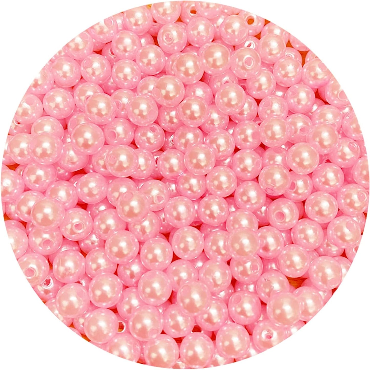 1000 Pcs Pearl Craft Beads - Loose Pearls, 6mm Round Spacer Beads for Earring, Bracelet, Necklace, Key Chains, Jewelry DIY Craft Making, Decoration and Vase Filler (6mm, Gold Yellow)