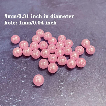 1000 Pcs Pearl Craft Beads - Loose Pearls, 6mm Round Spacer Beads for Earring, Bracelet, Necklace, Key Chains, Jewelry DIY Craft Making, Decoration and Vase Filler (6mm, Gold Yellow)