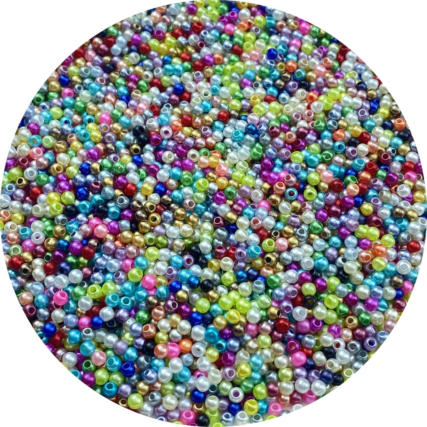 1000 Pcs Pearl Craft Beads - Loose Pearls, 6mm Round Spacer Beads for Earring, Bracelet, Necklace, Key Chains, Jewelry DIY Craft Making, Decoration and Vase Filler (6mm, Gold Yellow)