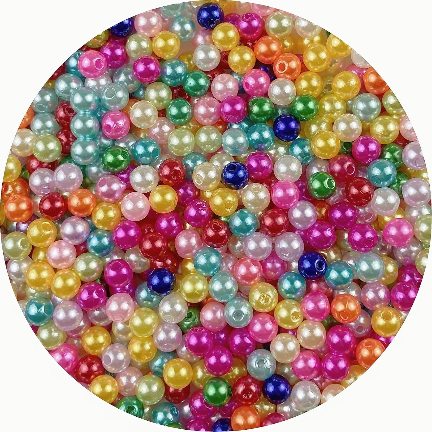 1000 Pcs Pearl Craft Beads - Loose Pearls, 6mm Round Spacer Beads for Earring, Bracelet, Necklace, Key Chains, Jewelry DIY Craft Making, Decoration and Vase Filler (6mm, Gold Yellow)