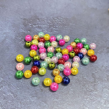 1000 Pcs Pearl Craft Beads - Loose Pearls, 6mm Round Spacer Beads for Earring, Bracelet, Necklace, Key Chains, Jewelry DIY Craft Making, Decoration and Vase Filler (6mm, Gold Yellow)