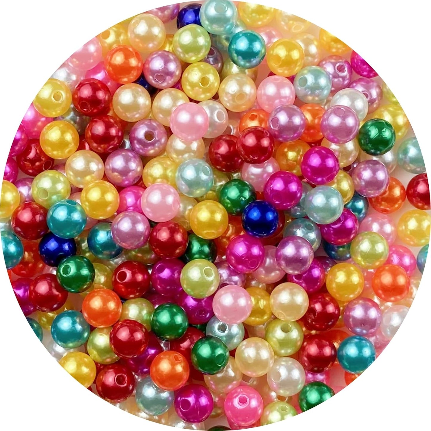 1000 Pcs Pearl Craft Beads - Loose Pearls, 6mm Round Spacer Beads for Earring, Bracelet, Necklace, Key Chains, Jewelry DIY Craft Making, Decoration and Vase Filler (6mm, Gold Yellow)