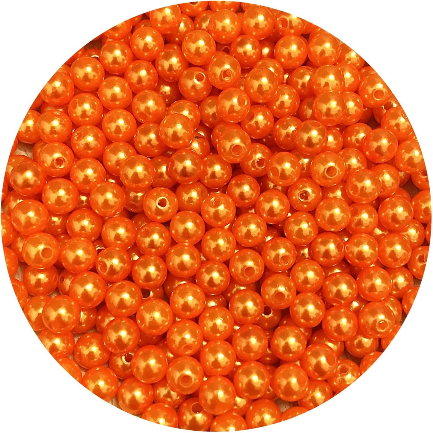 1000 Pcs Pearl Craft Beads - Loose Pearls, 6mm Round Spacer Beads for Earring, Bracelet, Necklace, Key Chains, Jewelry DIY Craft Making, Decoration and Vase Filler (6mm, Gold Yellow)