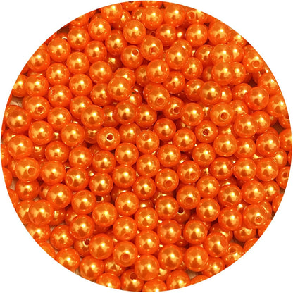 1000 Pcs Pearl Craft Beads - Loose Pearls, 6mm Round Spacer Beads for Earring, Bracelet, Necklace, Key Chains, Jewelry DIY Craft Making, Decoration and Vase Filler (6mm, Gold Yellow)