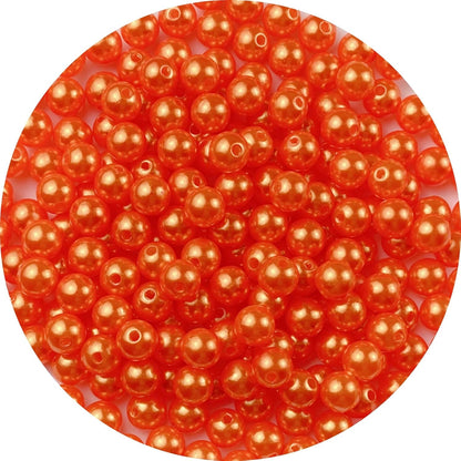 1000 Pcs Pearl Craft Beads - Loose Pearls, 6mm Round Spacer Beads for Earring, Bracelet, Necklace, Key Chains, Jewelry DIY Craft Making, Decoration and Vase Filler (6mm, Gold Yellow)