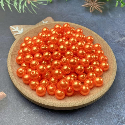1000 Pcs Pearl Craft Beads - Loose Pearls, 6mm Round Spacer Beads for Earring, Bracelet, Necklace, Key Chains, Jewelry DIY Craft Making, Decoration and Vase Filler (6mm, Gold Yellow)