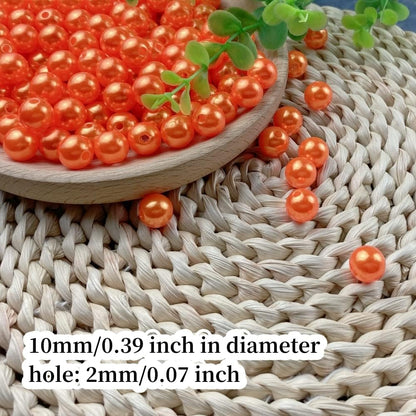 1000 Pcs Pearl Craft Beads - Loose Pearls, 6mm Round Spacer Beads for Earring, Bracelet, Necklace, Key Chains, Jewelry DIY Craft Making, Decoration and Vase Filler (6mm, Gold Yellow)