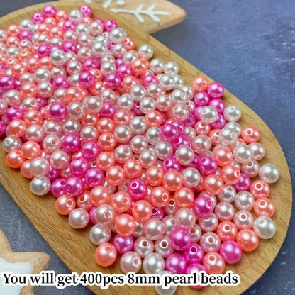 1000 Pcs Pearl Craft Beads - Loose Pearls, 6mm Round Spacer Beads for Earring, Bracelet, Necklace, Key Chains, Jewelry DIY Craft Making, Decoration and Vase Filler (6mm, Gold Yellow)
