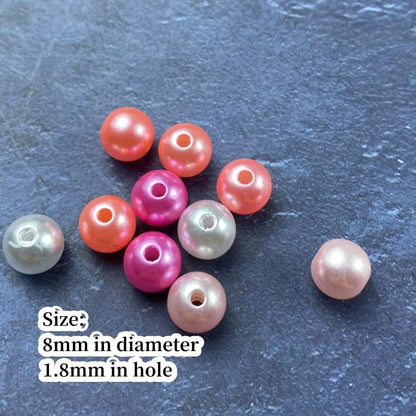 1000 Pcs Pearl Craft Beads - Loose Pearls, 6mm Round Spacer Beads for Earring, Bracelet, Necklace, Key Chains, Jewelry DIY Craft Making, Decoration and Vase Filler (6mm, Gold Yellow)