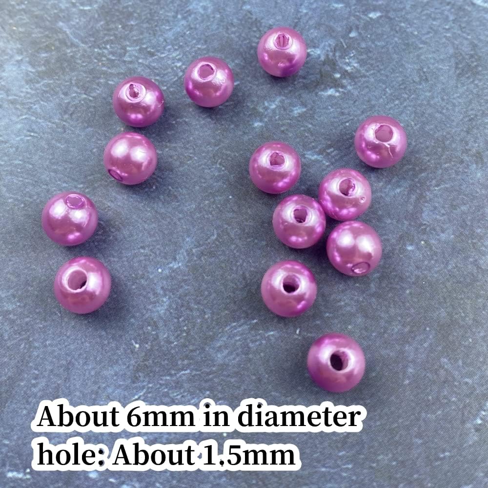 1000 Pcs Pearl Craft Beads - Loose Pearls, 6mm Round Spacer Beads for Earring, Bracelet, Necklace, Key Chains, Jewelry DIY Craft Making, Decoration and Vase Filler (6mm, Gold Yellow)