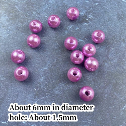1000 Pcs Pearl Craft Beads - Loose Pearls, 6mm Round Spacer Beads for Earring, Bracelet, Necklace, Key Chains, Jewelry DIY Craft Making, Decoration and Vase Filler (6mm, Gold Yellow)